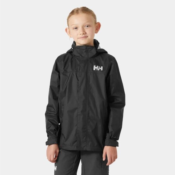 Helly Hansen Boys Medium Black Loke Hooded Jacket Full Zip Outdoor Hiking O9-7 - Picture 1 of 8